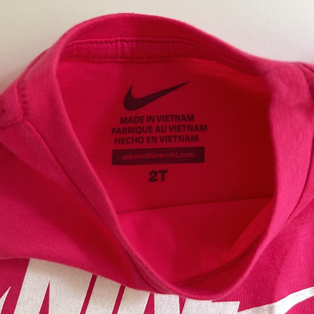 Nike Toddler Girls AIR Swoosh Graphic Tee Hyper Pink 2T NWT Cotton - Picture 5 of 8